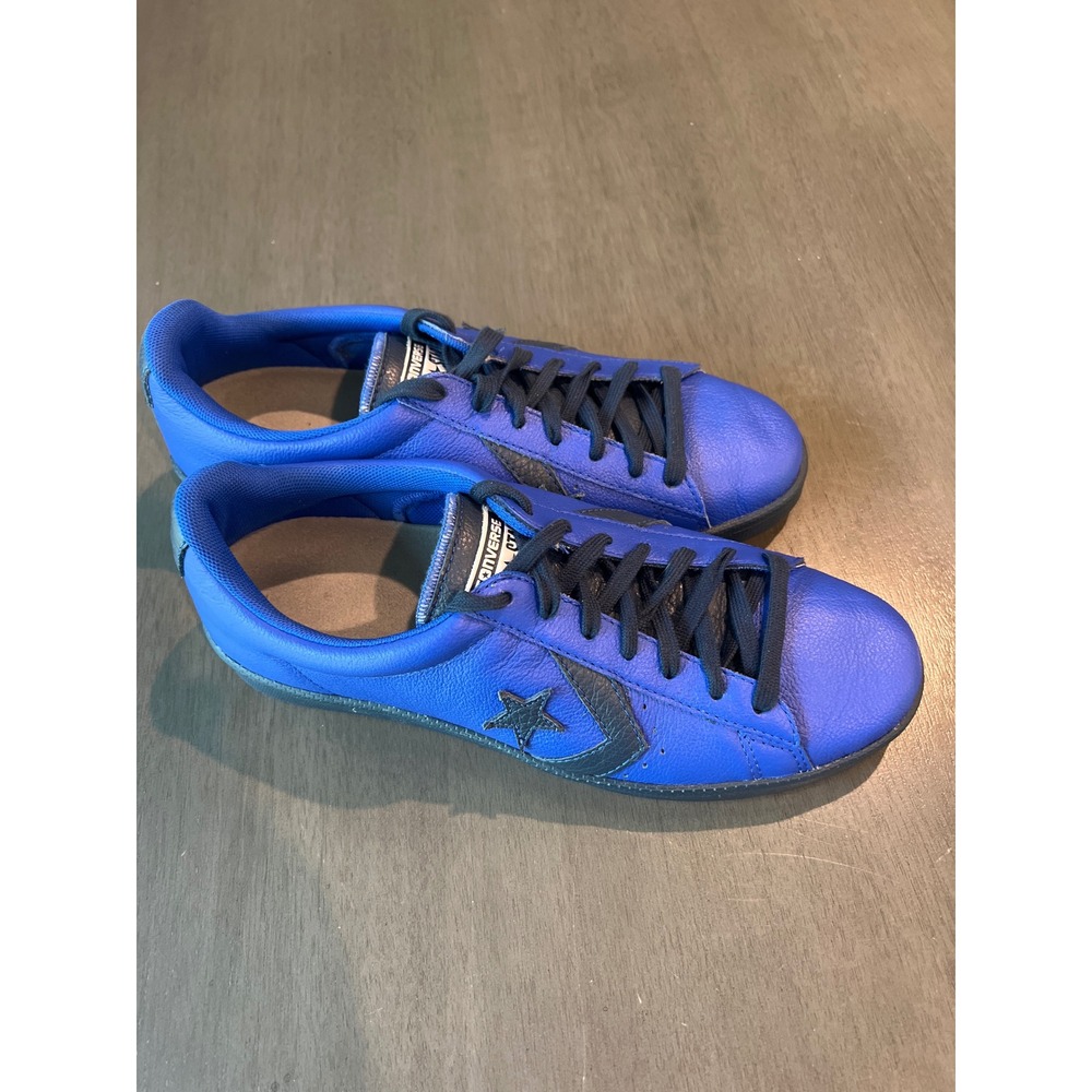Converse Star Player Blue Leather Low Top Sneakers AJ3336 Mens 9 Women's 11